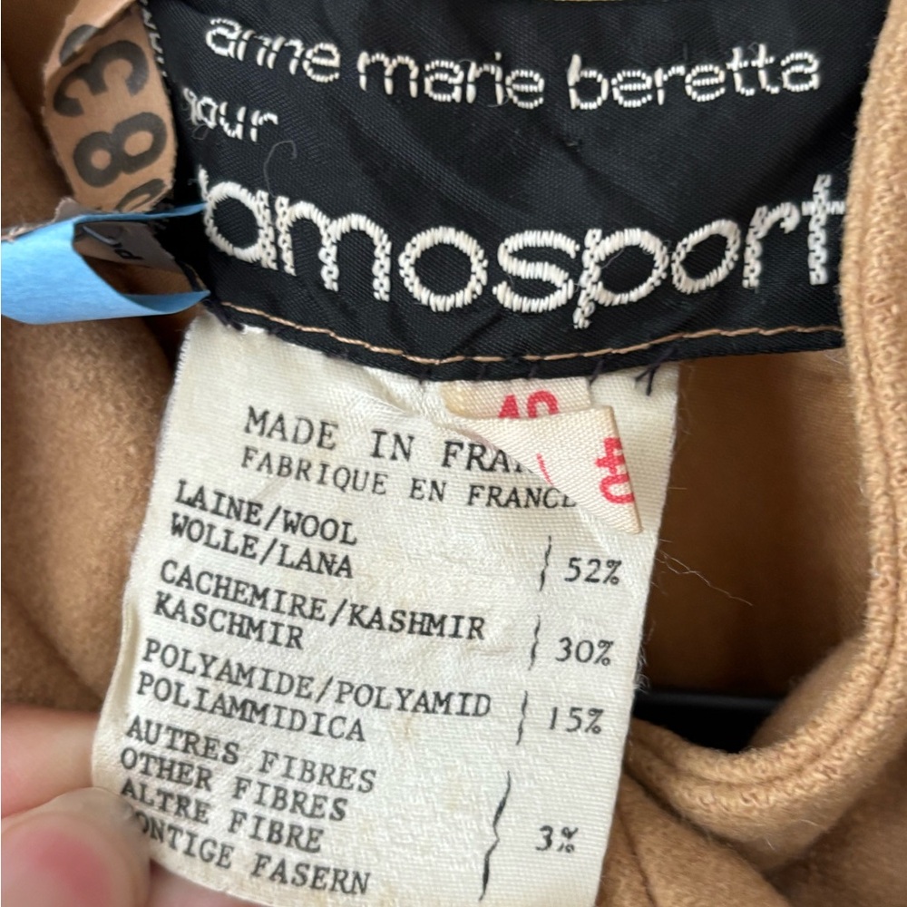 Vintage Luxury! Anne Marie Beretta for Romosport Tan belted Double-Breasted Coat - Picture 9 of 16